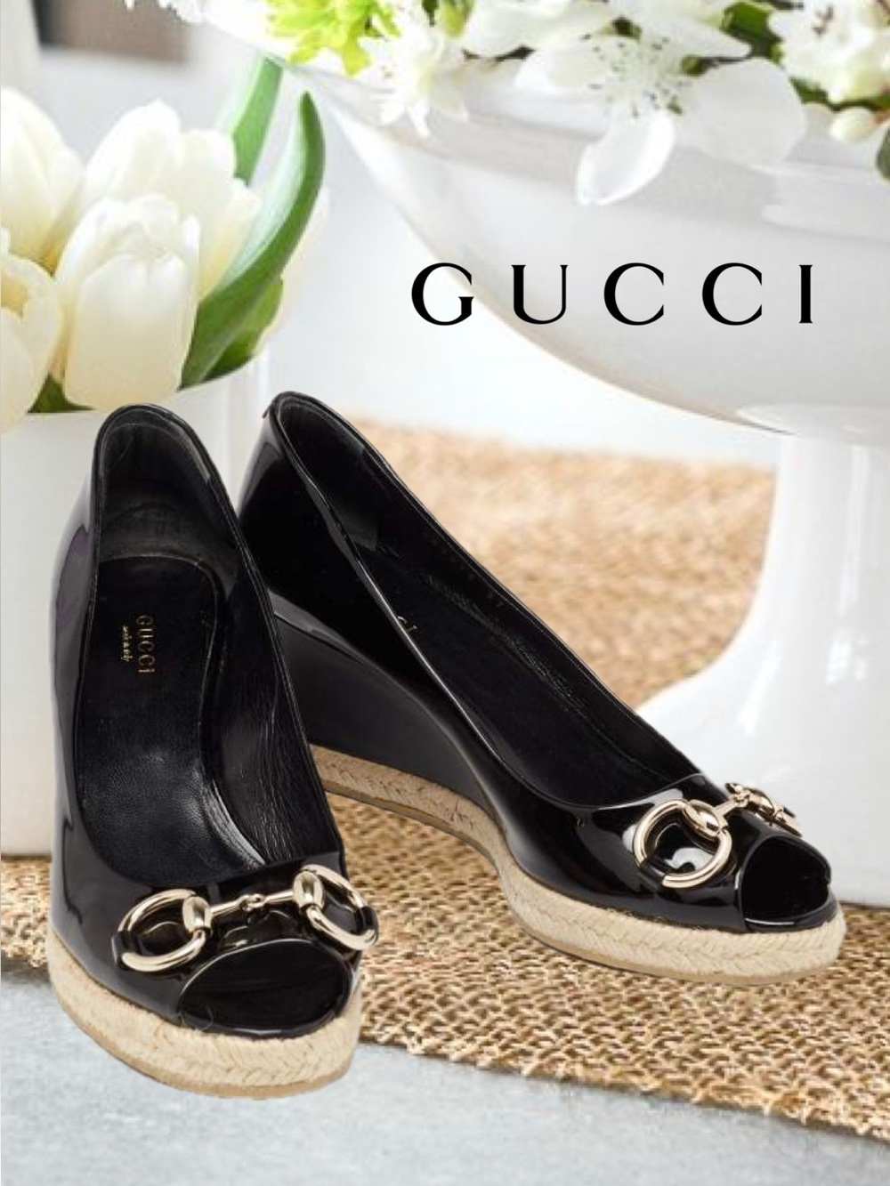 AUTHENTIC GUCCI HORSEBIT COLLECTION WEDGES